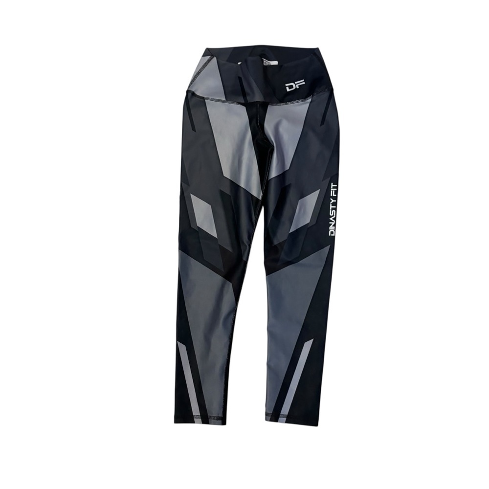DF Black and Gray Geometric Leggings